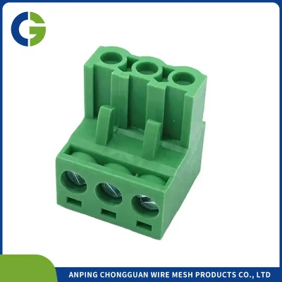 Conector de bloque de terminales enchufable de montaje PCB verde de plástico, bloque de terminales sin tornillos Screwfix
